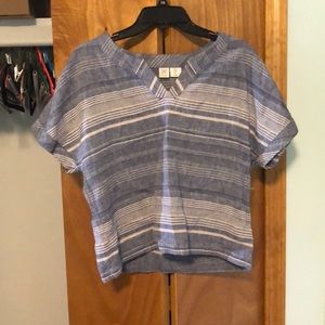 Fashionable denim looking striped top